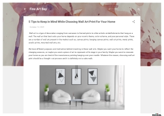 5 Tips to Keep in Mind While Choosing Wall Art Print For Your Home