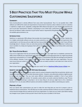 5 Best Practices That You Must Follow While Customizing Salesforce