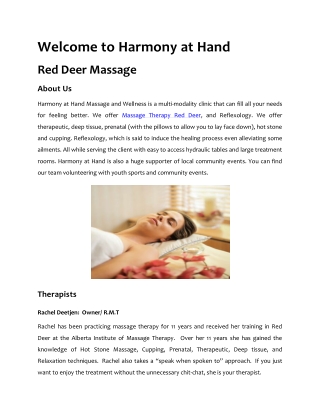 Red Deer Massage