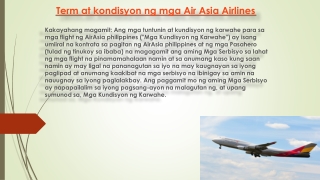 Term at kondisyon ng mga Air Asia Airlines