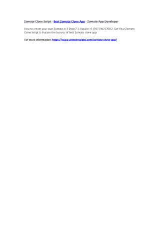 Zomato Clone Script - Best Zomato Clone App - Zomato App Developer