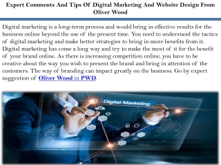 Expert Comments And Tips Of Digital Marketing And Website Design From Oliver Woo