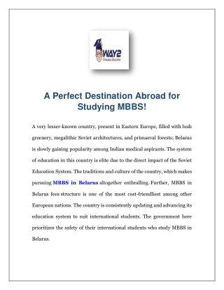 MBBS In usa Way2overseas