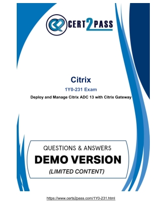 Citrix 1Y0-231 Exam Questions - Quick Tips To Pass (2021)