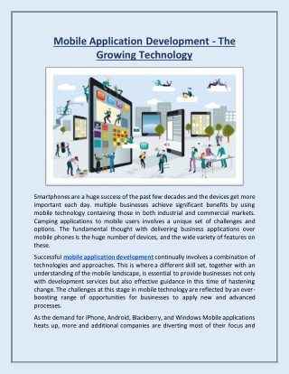 Mobile Application Development - The Growing Technology