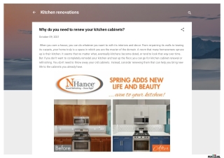 Why do you need to renew your kitchen cabinets?