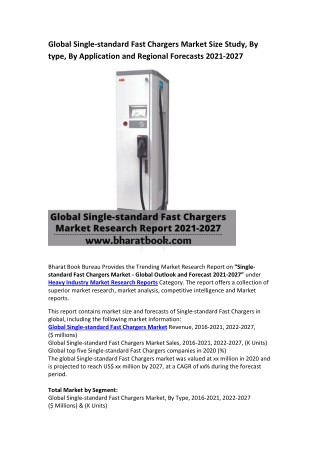 Global Single stranded fast chargers Market Report