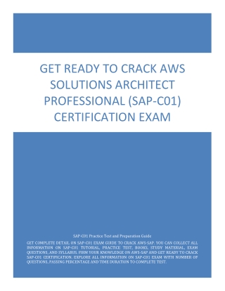 Get Ready to Crack AWS Solutions Architect Professional (SAP-C01) Certification