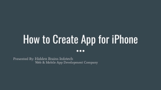 How to Create App for iPhone