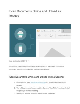 Scan Documents Online and Upload With a Scanner