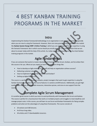 4 Best Kanban Training Programs in the Market