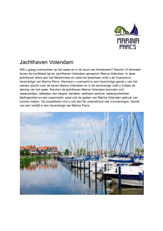 Marina Parcs - Jachthaven Volendam