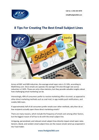 8 Tips For Creating The Best Email Subject Lines