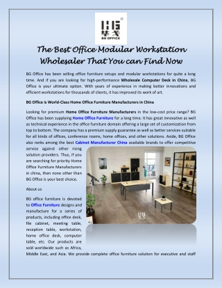 The Best Office Modular Workstation Wholesaler That You can Find Now