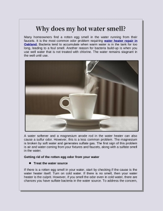 Why does my hot water smell?