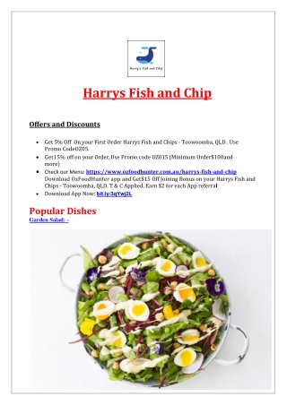 5% Off - Harrys Fish and Chips| Burger Toowoomba, QLD