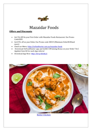 5% off - Mazaidar Foods Takeaway North Parramatta, NSW