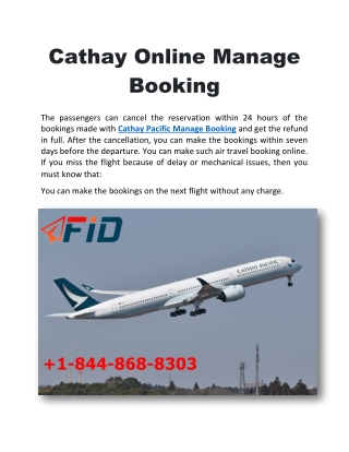 Cathay Online Manage Booking PDF