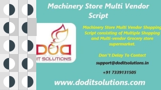 Best Readymade Machinery Store Script - DOD IT Solutions