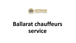 Ballarat Chauffeurs service