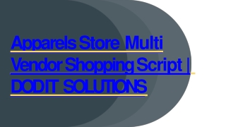 Best Readymade Apparels Store Script -DOD IT Solutions