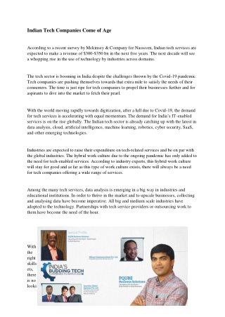 India’s Budding Tech Companies to Watch, 2021