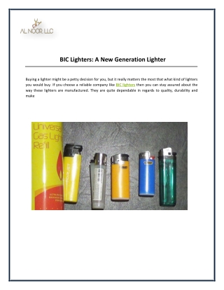 BIC Lighters - A New Generation Lighter