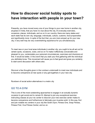 how to discover social hobby spots to have interaction with people on your town_