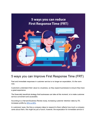 5 ways you can Improve First Response Time (FRT)