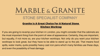 Granite Is A Great Choice For A Natural Stone Kitchen Worktop