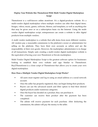 Deploy Your Website like Themeforest With Multi Vendor Digital Marketplace Script