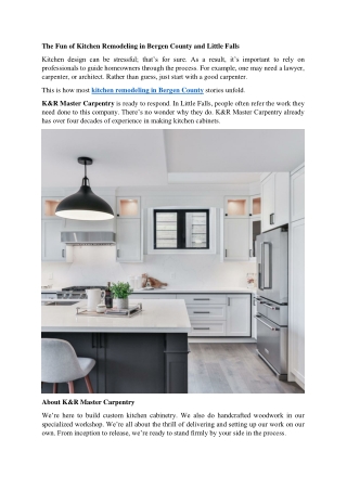 The Fun of Kitchen Remodeling in Bergen County and Little Falls