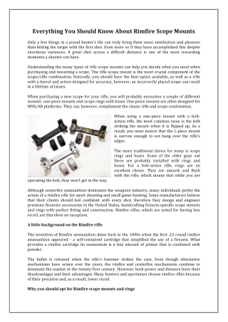 Everything You Should Know About Rimfire Scope Mounts