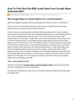 1How To Find And Get B2B Leads Data From Google Maps Automatically