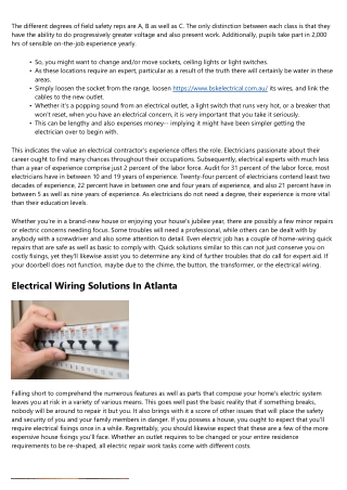 Types Of Electrical Repair Solutions