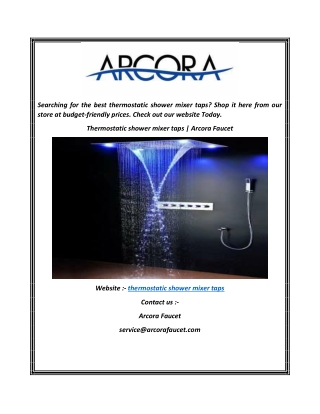 Thermostatic shower mixer taps  Arcora Faucet