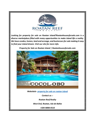 Property for Sale on Roatan Island  Roatanhousesforsale.com