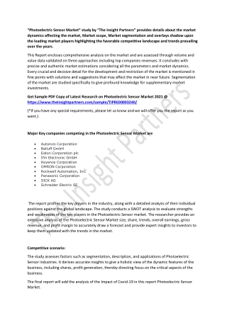 Photoelectric Sensor Market