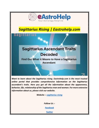 Sagittarius Rising  Eastrohelp