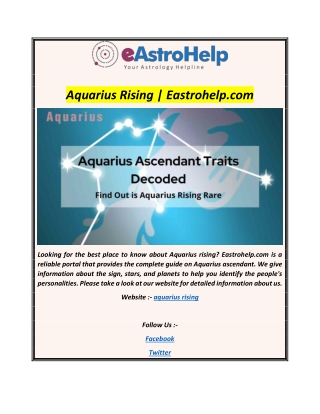 Aquarius Rising  Eastrohelp