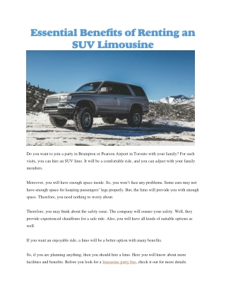 limousine party bus