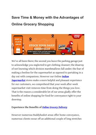 Save Time & Money with the Advantages of Online Grocery Shopping