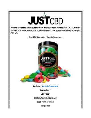 Best CBD Gummies  Justcbdstore.com