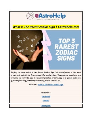 What Is The Rarest Zodiac Sign  Eastrohelp
