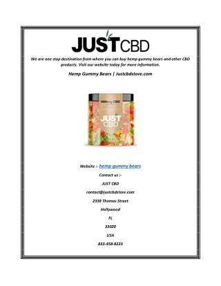 Hemp Gummy Bears  Justcbdstore.com