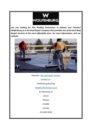 Flat Roof Repair Toronto  Wolfenburg.ca