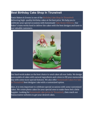 Best Birthday Cake Shop In Tirunelveli