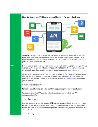 How to Select an API Management Platform for Your Business