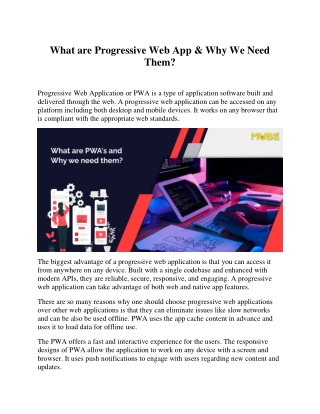 What are Progressive Web App & Why We Need Them?