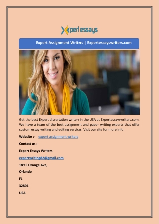 Expert Assignment Writers | Expertessayswriters.com
